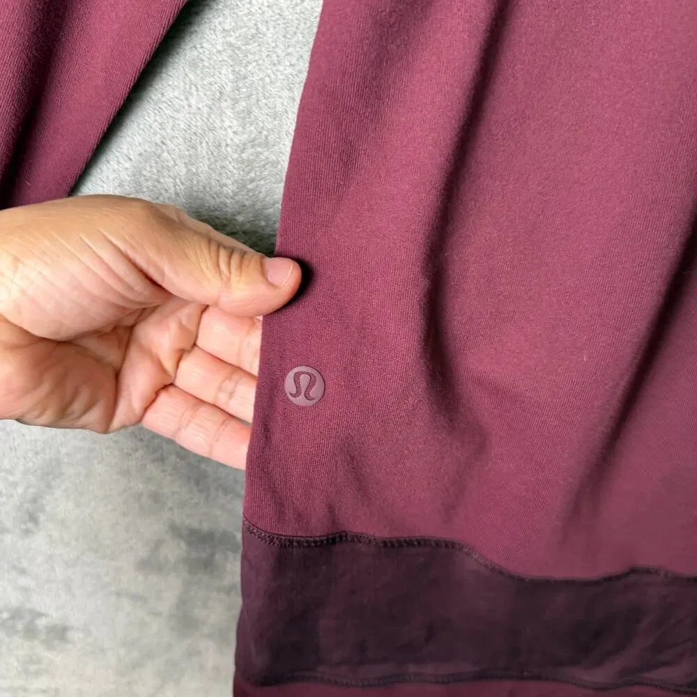 Lululemon Starting‎ Place Hoodie Garnet Red Purple 10 Athleisure Kangaroo Pocket